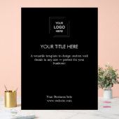 企業ロゴ | ブラック モダン プロフェッショナル アクリルサイン (ウェディング)