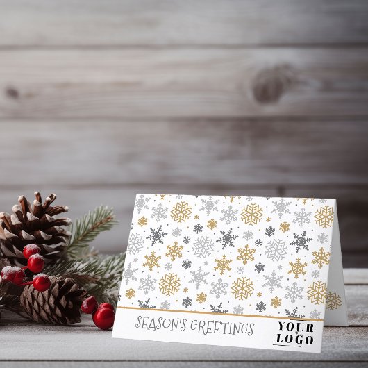 企業ロゴ モダンな雪の結晶 ドゥードルアート 折り紙 シーズンカード