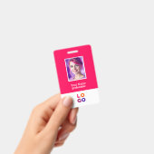 企業ロゴ, 写真, QRコード, 名前ID バッジ (手持ち)