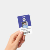 企業写真付きID名札 バーコード QRコード バッジ (手持ち)