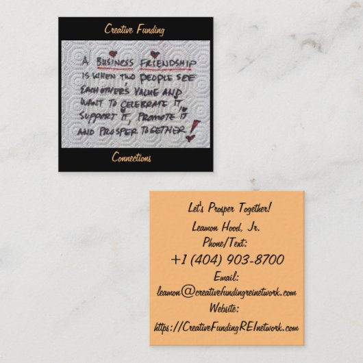 企業友好 スクエア名刺 (正面/裏面)