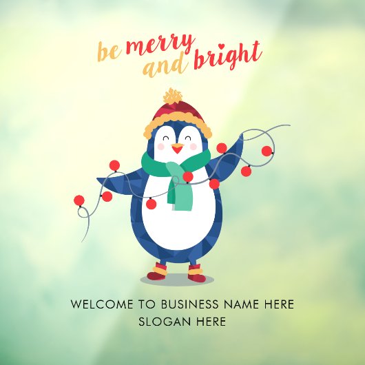 企業名を追加 オフィスのクリスマスデコレーション ウィンドウサイン (シート3)