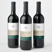 企業周年 elegant ビジネス 緑 金 ワインラベル (ボトル)