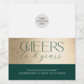 企業周年 elegant ビジネス 緑 金 ワインラベル (シングルラベル)