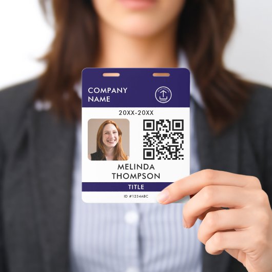 企業従業員IDカードQRコード名前写真 バッジ (プレゼンテーション)