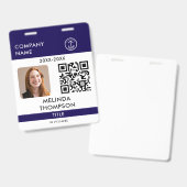 企業従業員IDカードQRコード名前写真 バッジ (正面&裏面)