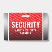 企業深紅と鋼鉄のセキュリティ バッジ (正面)