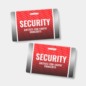 企業深紅と鋼鉄のセキュリティ バッジ (正面&裏面)