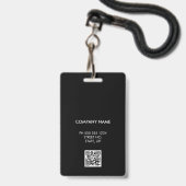 企業用ブラックロゴの社員IDバッジ バッジ (Back with Lanyard)