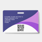 企業訪問者パス カスタムQRコード パープルバッジ バッジ (裏面)