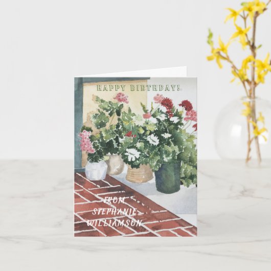 企業誕生日 カード (黄色い花)