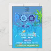 企業/クラブの夏のプールパーティー招待状 招待状 (正面)