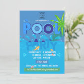 企業/クラブの夏のプールパーティー招待状 招待状 (スタンド正面)