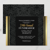 企業 ビジネス オークション 法人 歓迎会 慈善オークション 招待状 (正面/裏面)