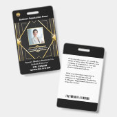 企業 社員 写真 ロゴ バーコード ID バッジ (正面＆裏面)