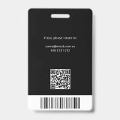 企業 社員 写真 ID QRコード ブラック バッジ (裏面)