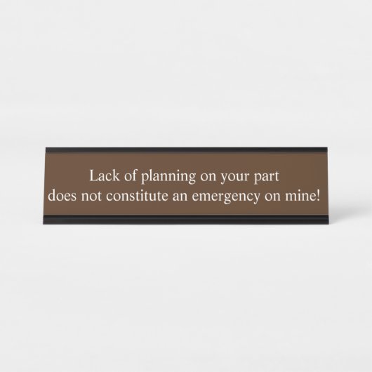 企画職員のおもしろいギフト不足 デスクネームプレート (正面)