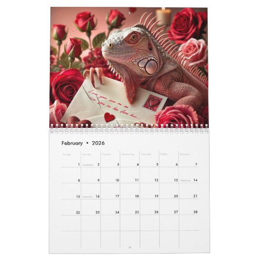 伊グアナ カレンダー (2月 2026)