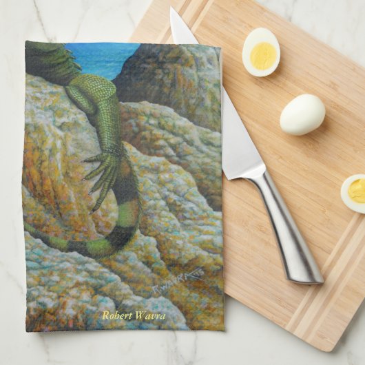 伊グアナ キッチンタオル (四つ折り)