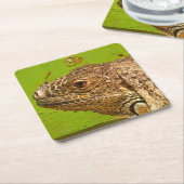 伊グアナ スクエアペーパーコースター (アングル)