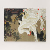 伊東若冲の松の木と白の鳳凰 ジグソーパズル (横)