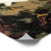 伊東若冲の松の木と白の鳳凰 ポスター (角)