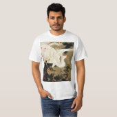 伊東若冲の松の木と白の鳳凰 Tシャツ (正面フル)
