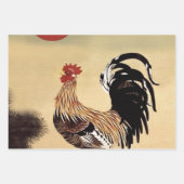 伊藤若冲による雄鶏の鳴き声 ラッピングペーパーシート (正面2)