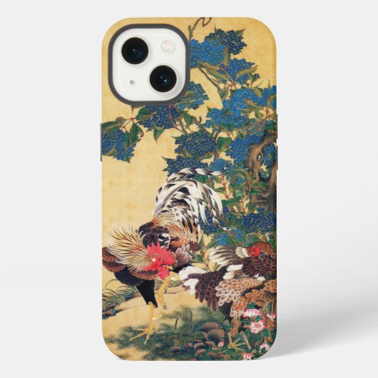 伊藤若冲による「鶏と紫陽花図」 iPhoneケース (裏面)