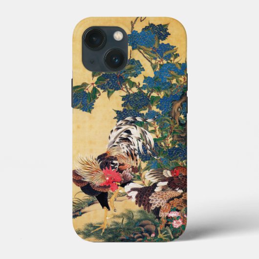 伊藤若冲のアジサイの鶏と鶏 Case-Mate iPhoneケース (裏面)