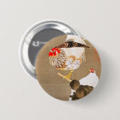 伊藤若冲のゲンドアンドロスター 缶バッジ (正面&裏面)