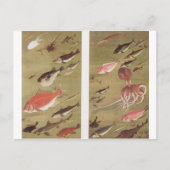伊藤若冲のタコと魚 ポストカード (正面)