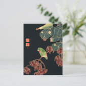 伊藤若冲の日本画鳥芸術「オウム」 ポストカード (スタンド正面)