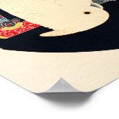 伊藤若冲の白いマカオイラストレーション ポスター (角)