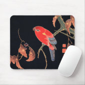 伊藤若冲の赤いオウム マウスパッド (マウス)