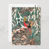 伊藤若冲の雪の中のキジ ポストカード (正面/裏面)