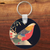 伊藤若冲の『雪の中の金雉』 キーホルダー (正面)
