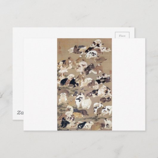 伊藤若冲100匹の犬 ポストカード (正面/裏面)