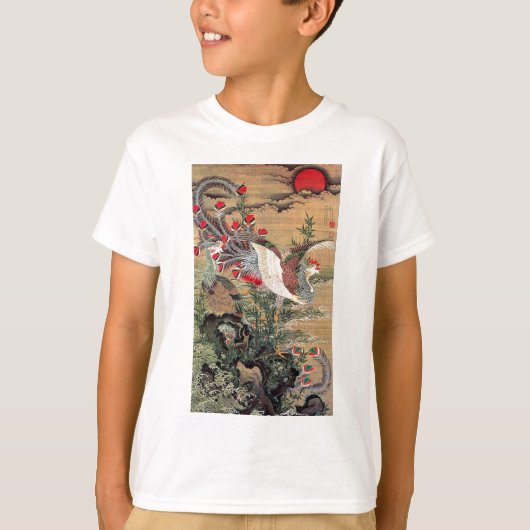 伊藤若冲、旭日鳳凰図 Tシャツ (正面)