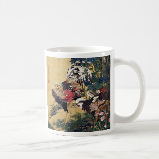 伊藤若冲、紫陽花双鶏図 コーヒーマグカップ (右)