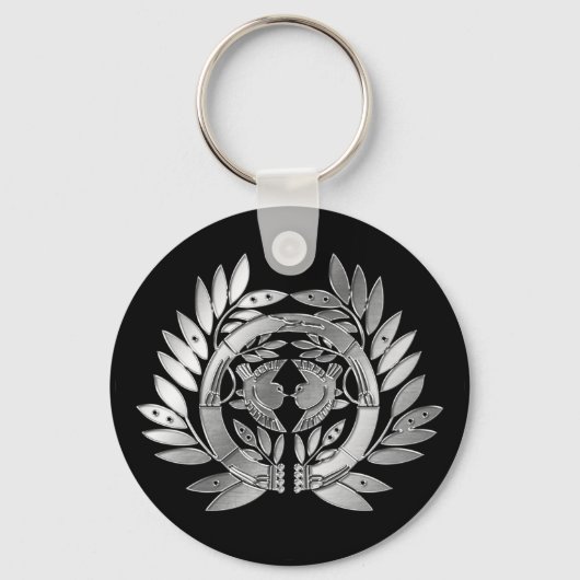 伊達氏家紋シルバークローム キーホルダー (正面)