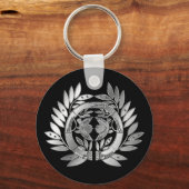 伊達氏家紋シルバークローム キーホルダー (正面)