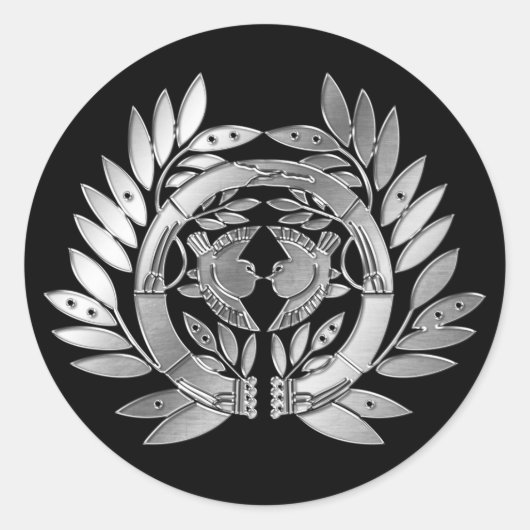 伊達氏家紋シルバークローム ラウンドシール (正面)