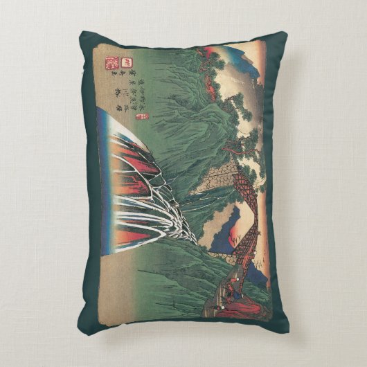 伊那川の橋の眺め、野尻広重 アクセントクッション (正面(垂直))