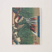 伊那川の橋の眺め、野尻広重 ジグソーパズル (縦)