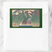 伊那川の橋の眺め、野尻広重 長方形シール (バッグ)