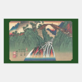 伊那川の橋の眺め、野尻広重 長方形シール (正面)