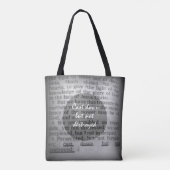 伏せ破壊されない引用文聖書 トートバッグ (裏面)