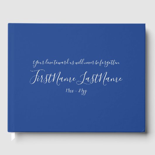 伏せ身のミニマルな葬儀/メモリアルゲストブック ゲストブック (正面)