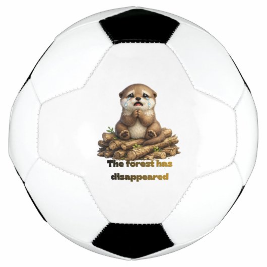 伐採された丸太の上のカワウソ 森の保全デザイン サッカーボール (正面)